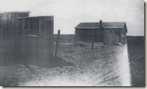 The boarding house (left) and the store (right)