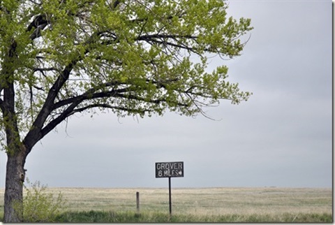 Sign to Grover 8 miles