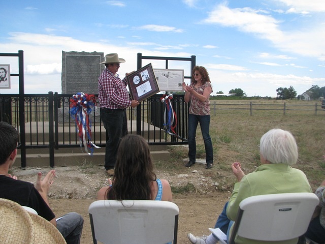 St Vrain Dedication Award and plaque