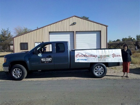 Trappers Day Celebration truck for Weld County Celebrating 100 years